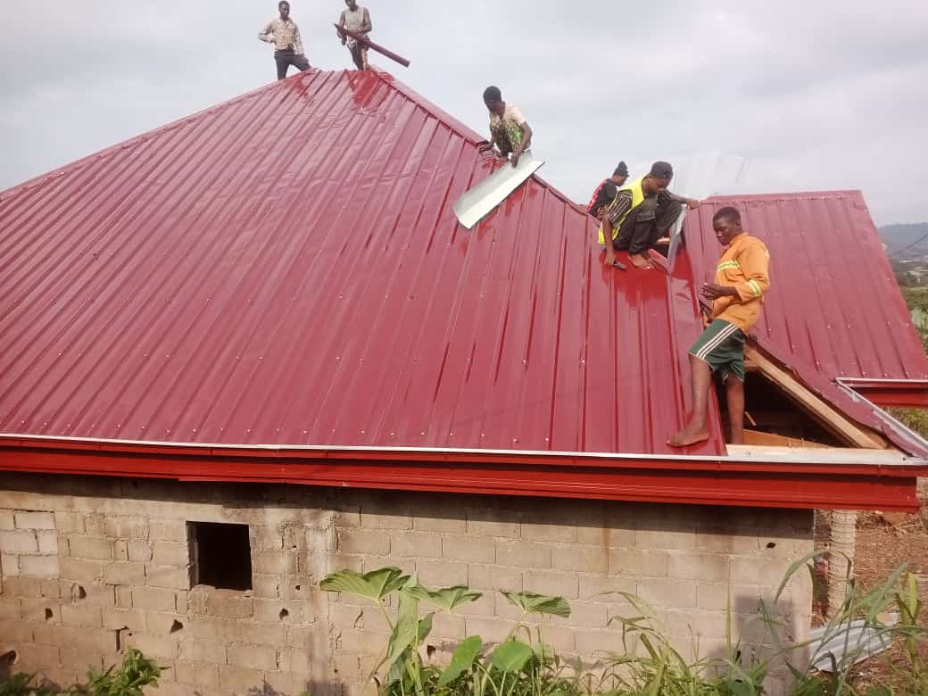 Chantier en cours: phase de couverture